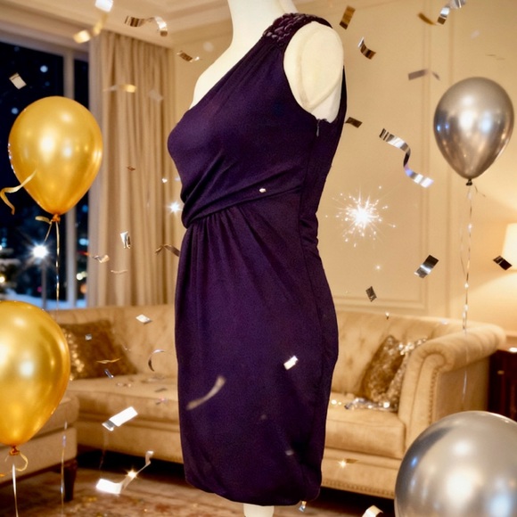 Apollo Deep Purple One Shoulder Special Occasion, Prom, Cocktail, Dress - Picture 2 of 10